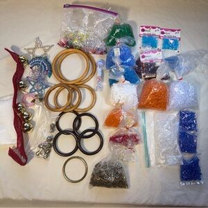 Craft Supplies Acrylic Snowflake Sunburst Beads and Rings lot
